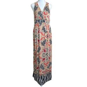 SOMA Moroccan Paisley Print Lounge‎ Dress Soft Stretch Maxi Size Medium